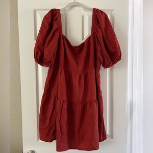 Brick Red House of Harlow Babydoll Dress in XL